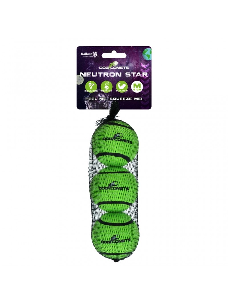 Dog comets tennisbal met piep 3 pack m groen